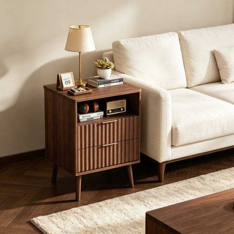Table de chevet Modern, Brun