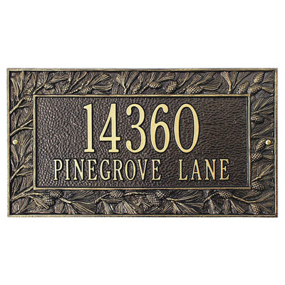 Personalized Pinecone 2-Line Wall Address Plaque