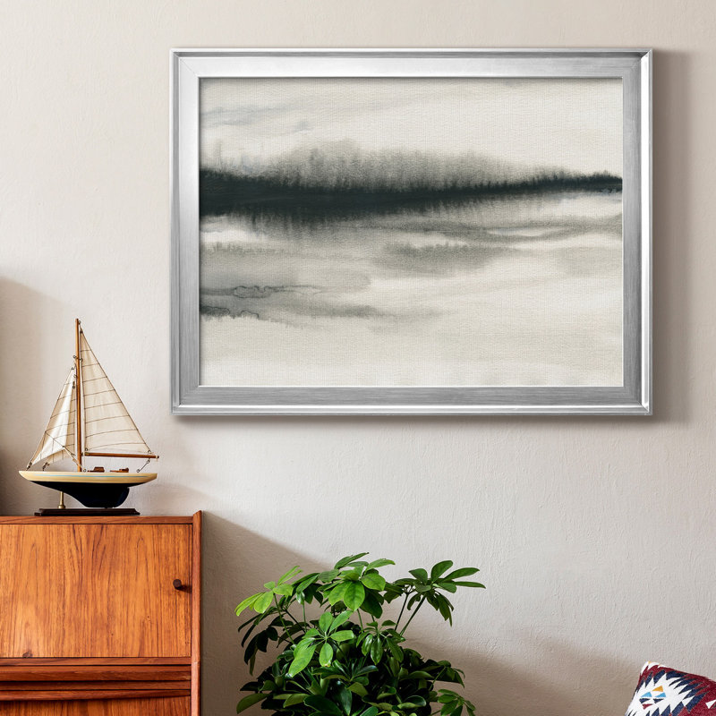 Toile encadrée de qualité supérieure Marshland Mist - prête à être accrochée, H 18,5 po x l 24,5 po x P 1 po, Argent