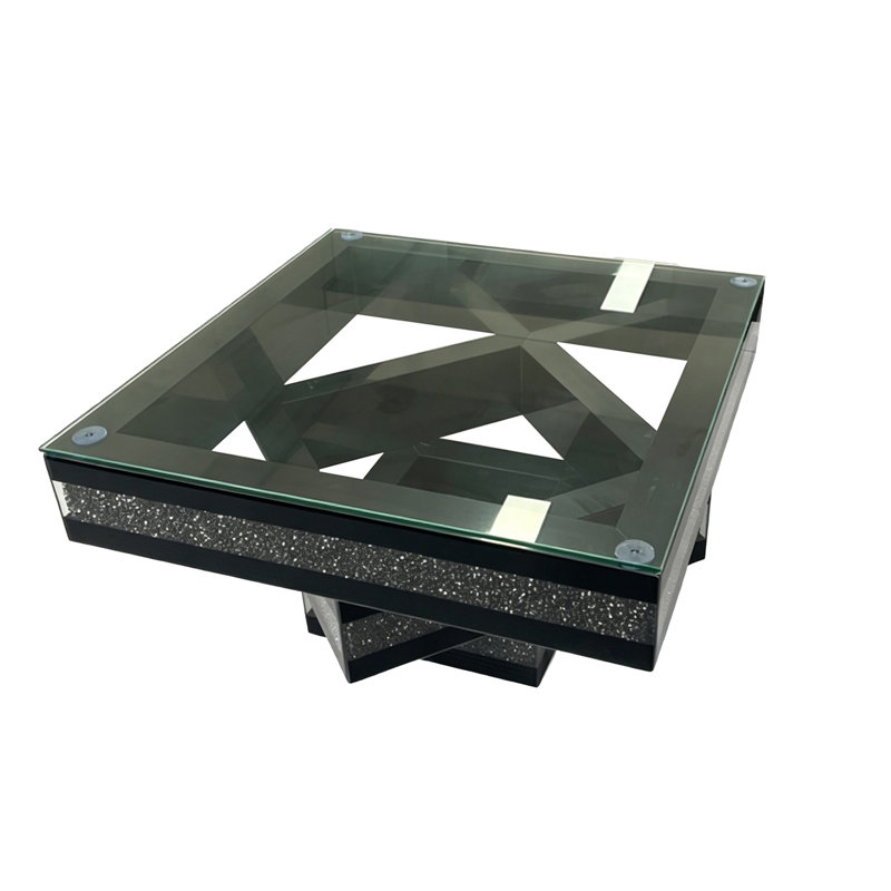 Table basse à motif de diamants broyés
