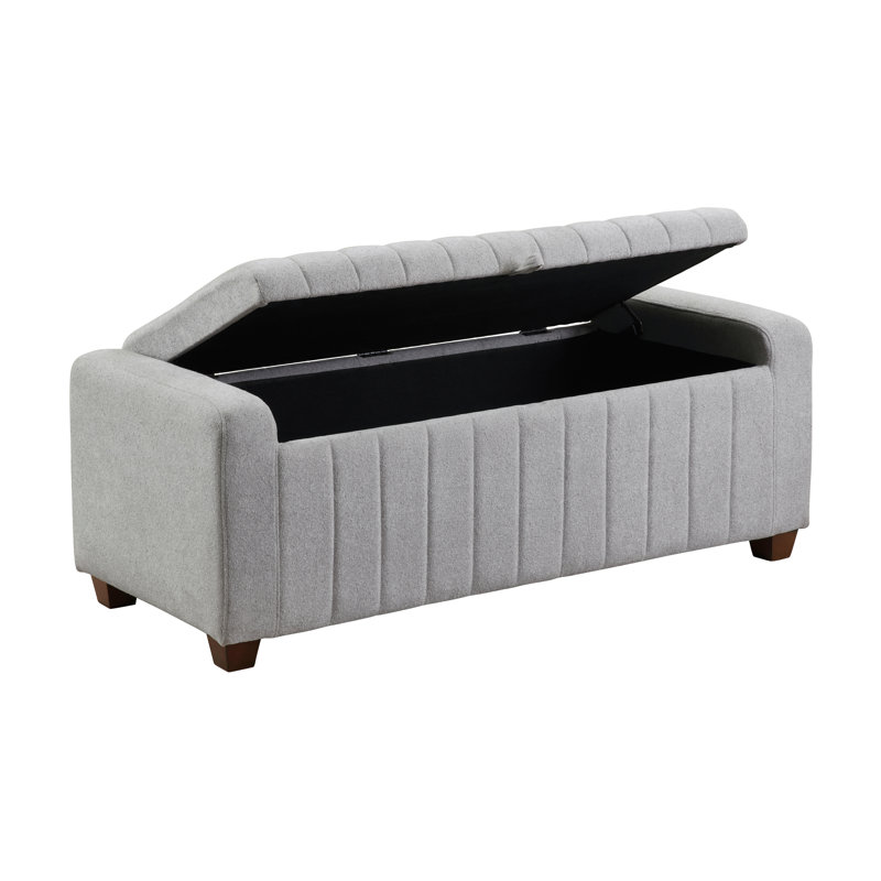 Repose-pieds rembourré avec rangement relevable Acadia, Gris