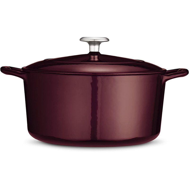 Majolica Red Enameled Cast Iron 5.5-Quart Dutch Oven