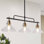 Hannahs 3-Light Kitchen Island Linear Pendant with Cone Glass Shade