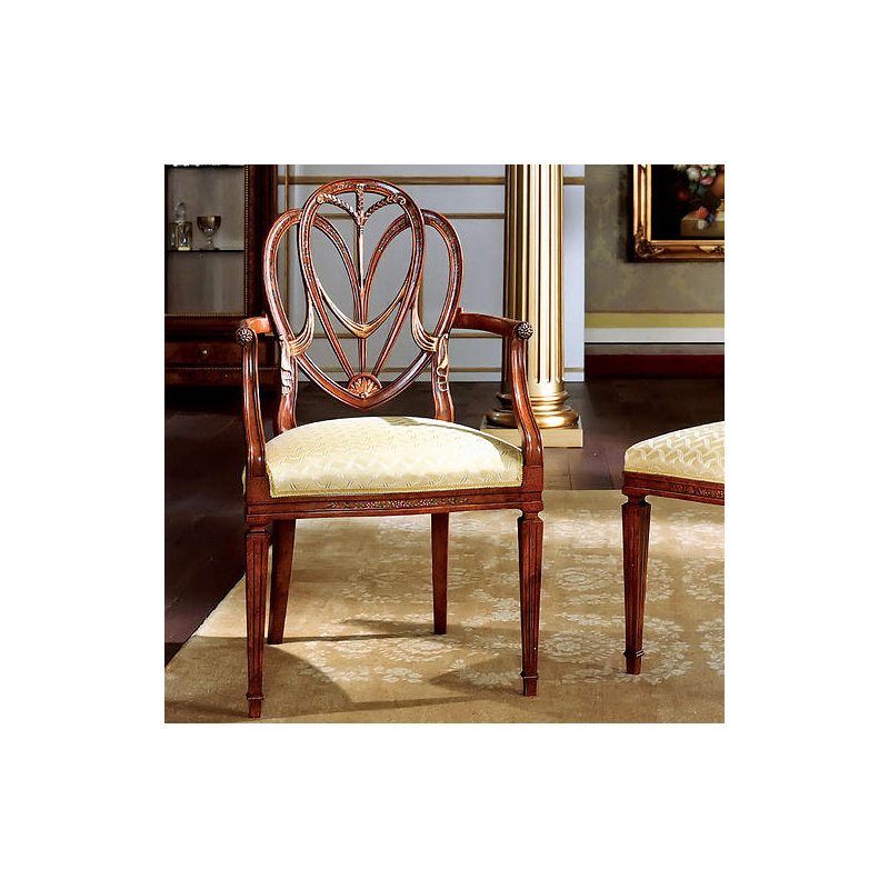 Upholstered Arm Chair in Beige/Brown
