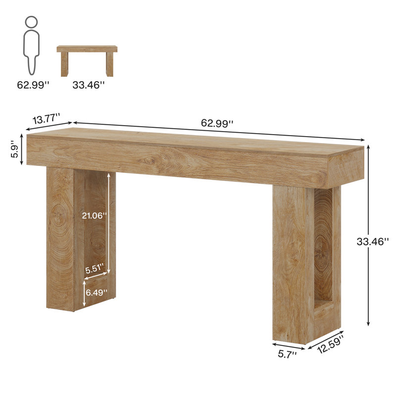 Brittanni 63'' Console Table, Light Brown