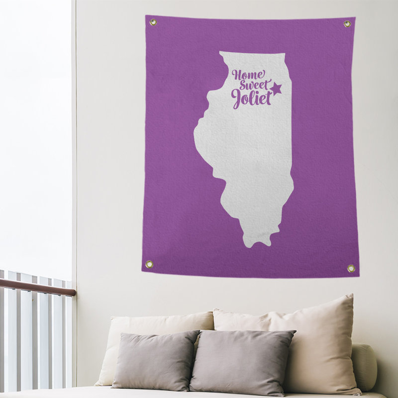 Tapisserie murale joliet illinois, H 36 po x l 26 po, Violet