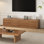 Meuble télé 70,87 po Mid-Century, bois brun avec 4 tiroirs