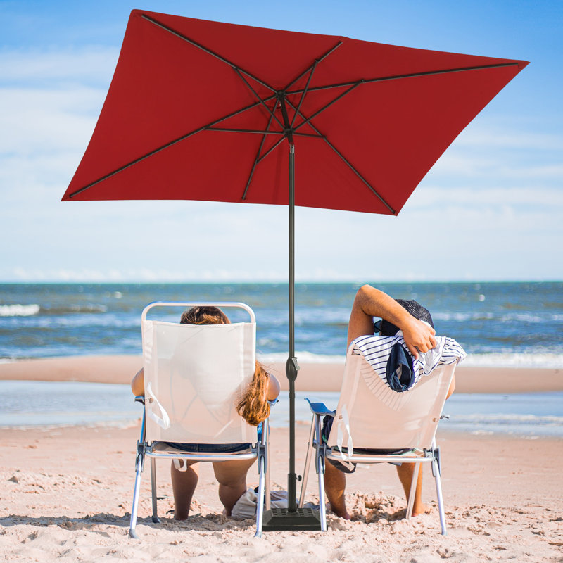 Parasol de marché rectangulaire 10 pi x 6 pi 6 po Chinwe, Rouge