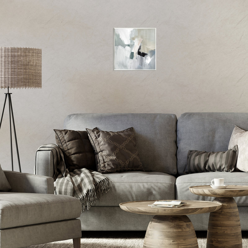 Art mural abstrait "Quiet In Grays" par Lanie Loreth
