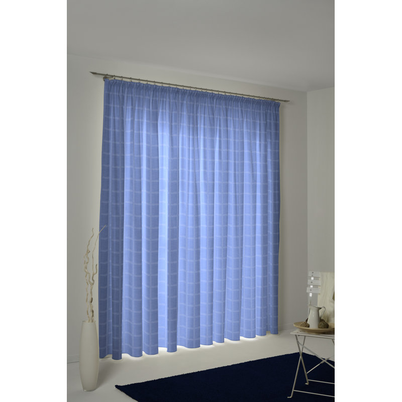 Shire Room Darkening Single Curtain Panel, 270 W x 245 D cm, Blue
