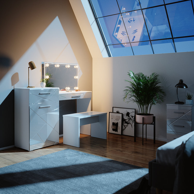Biftu Dressing Table with Mirror