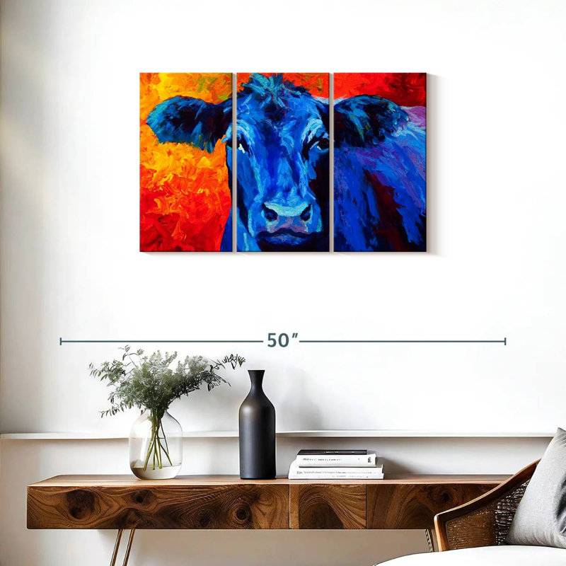 Brampt Blue Cow, 20" H x 33" W