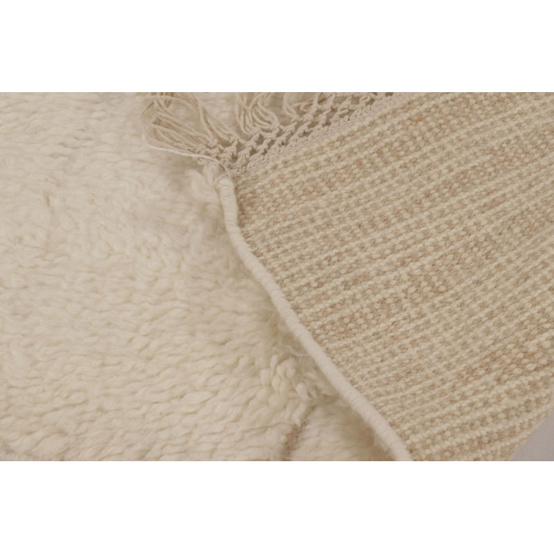Wool Striped Area Rug in White, Rectangle 10' x 14'