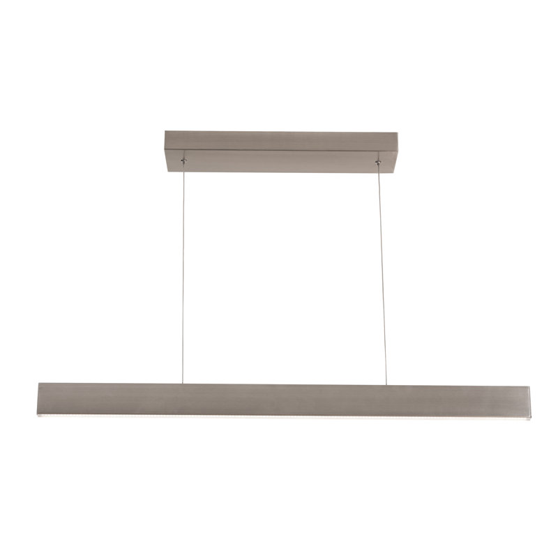 Luminaire suspendu 1 lumière DEL Haneefah, Nickel satiné, H 2,625 po x l 46 po x P 0,625 po