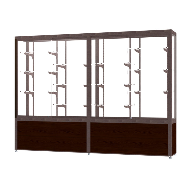 Vitrine en aluminium de 66 po de hauteur Défi , H 66 po x l 96 po x P 16 po, Satin, Laminé blanc