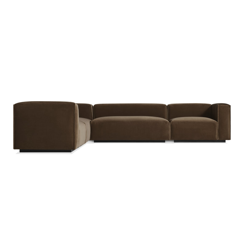 Cleon Modular Sectional, Left Hand Facing, Coffee Velvet Polyester Blend