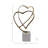 Decorative Double Heart Sculpture On Marble Base - Figurine-Style Statues And Objects For Home Decor And Decorations For Living Room - 13", Gold/White