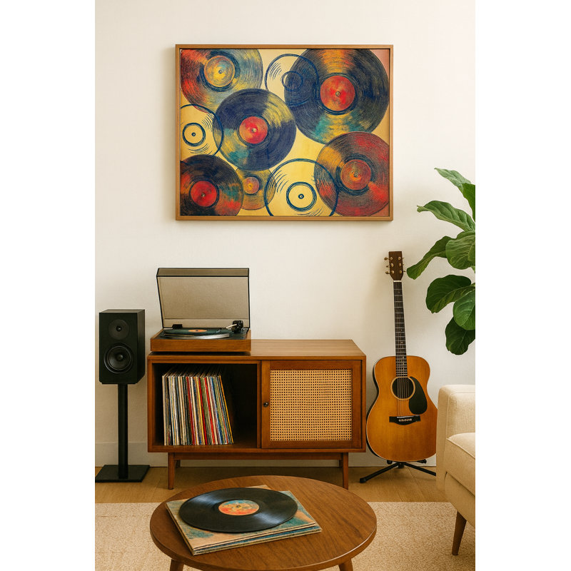 Abstrait de disque vinyle avec bordure de pinline par Seren