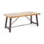 Outdoor Dining Table, Wood Top, Powder - Coated Metal Base, Finish, Modern Industrial Aesthetic, 70x33x29.5 Dimensions And Design, 68.99" W, 32.16" D, 29.05" H, Functionality