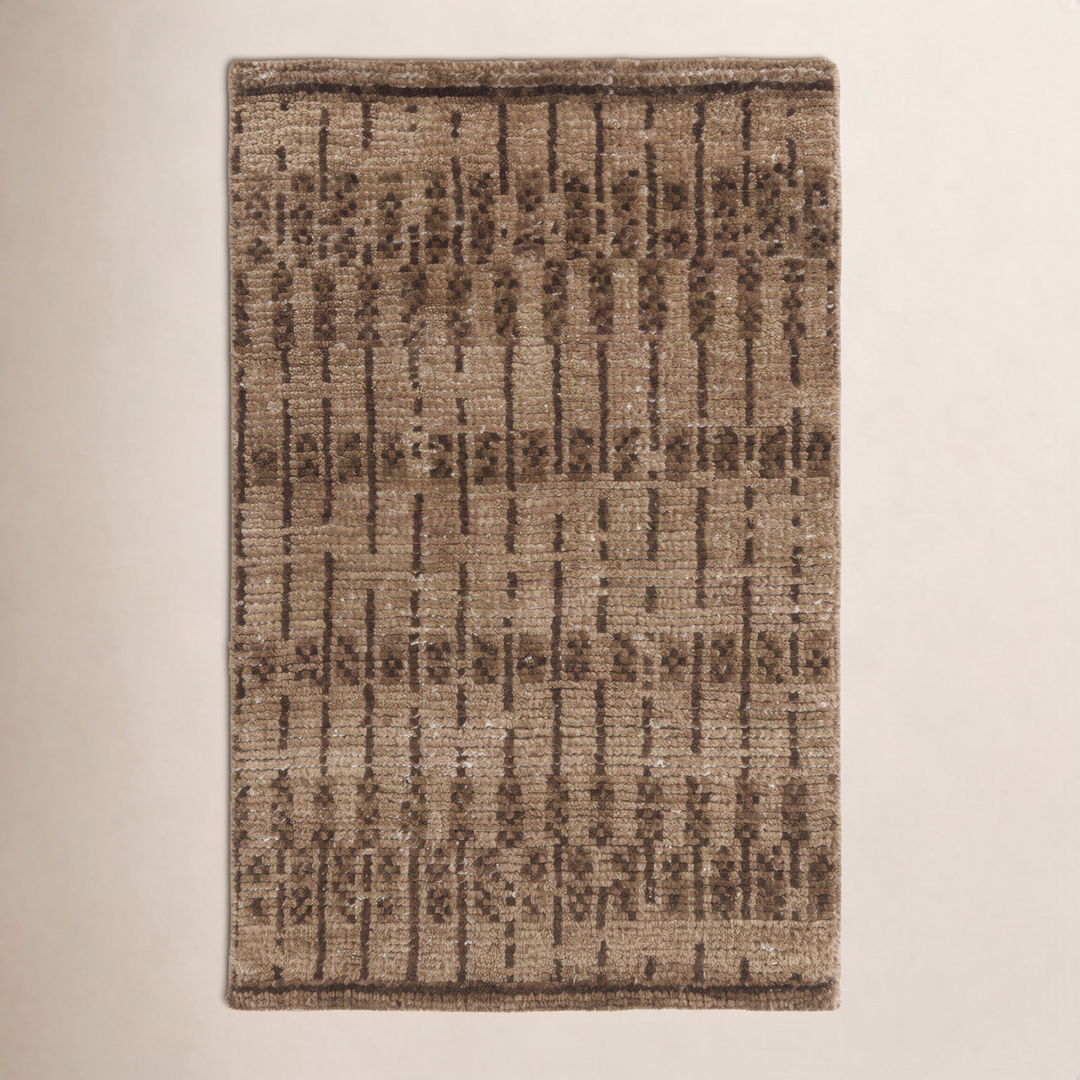 Vanna Hand-Knotted Striped Wool Rug, Brown, 6'x9'