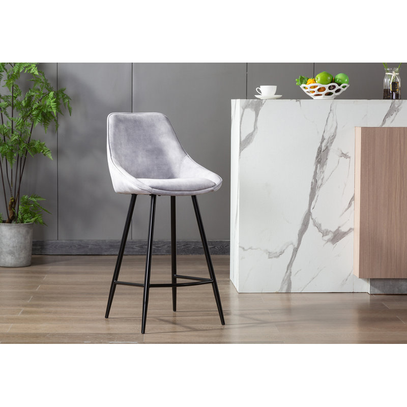 Upholstered Counter Stool, Grey
