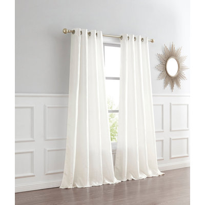 Paire de rideaux semi-transparents en polyester Calpine