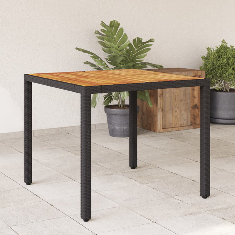 Pavia Square Outdoor Dining Table , 90cm cm W 90cm cm D, Black