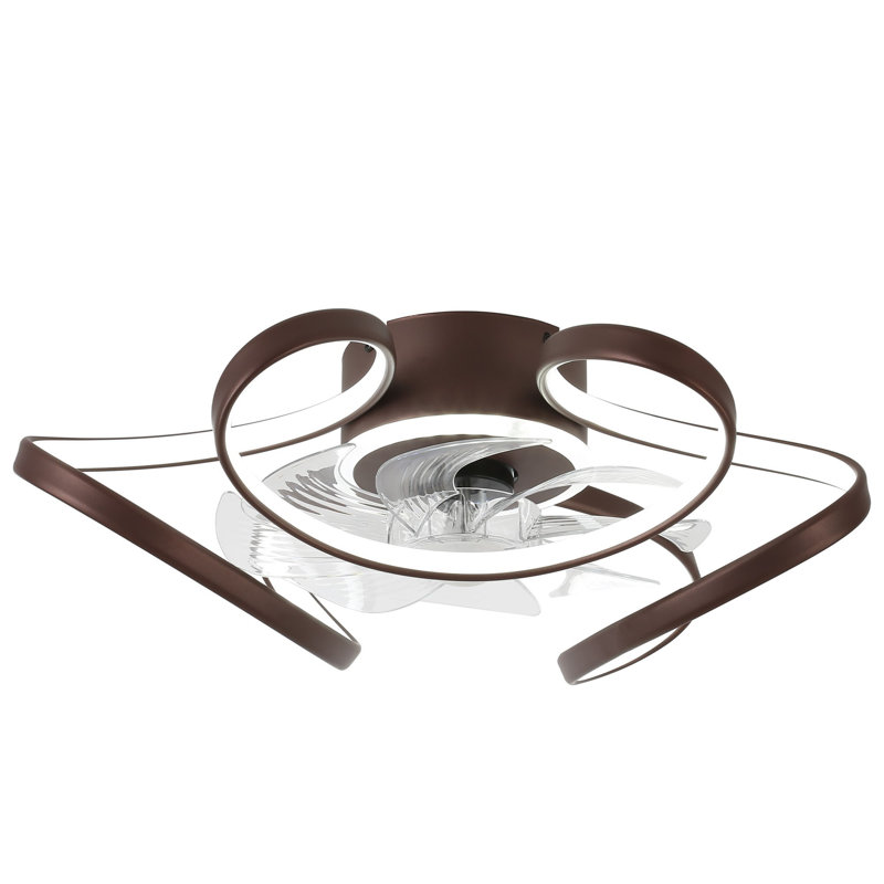 Bella 22'' Reversible LED Ceiling Fan with Dimmable Light and Remote, Bronze