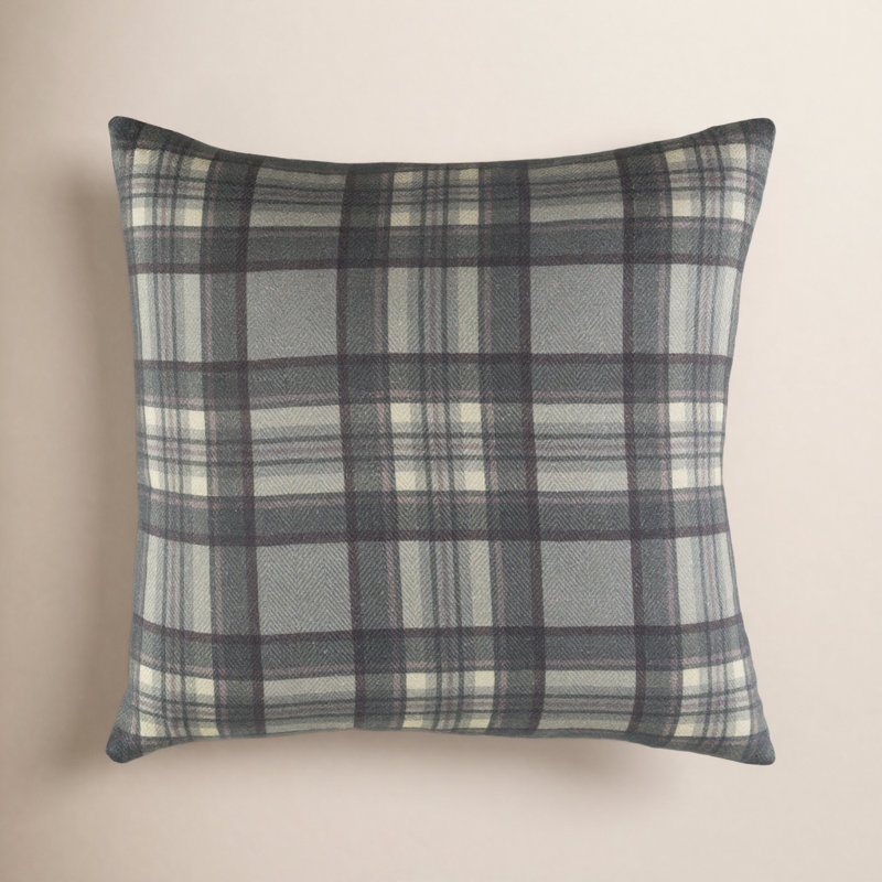 Mirianne Andrey Cotton Square Pillow Cover & Insert, 20" x 20", Black, Down