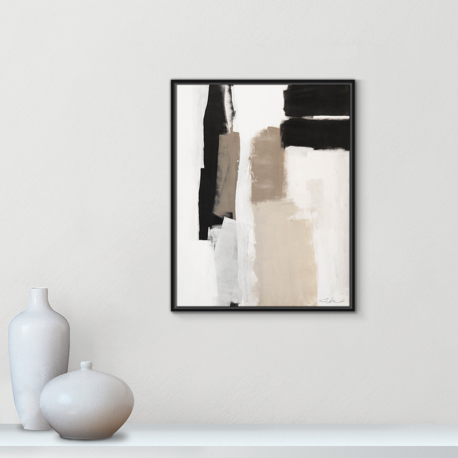 Giverny Earth Scapes II by  Print, No Mat, Black Floater Framed, 29.5" H x 23.5" W x 2" D
