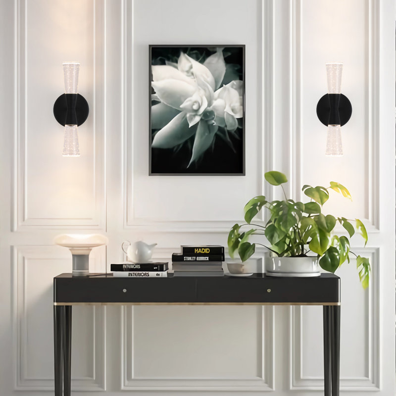 Applique murale en cristal, Noir mat