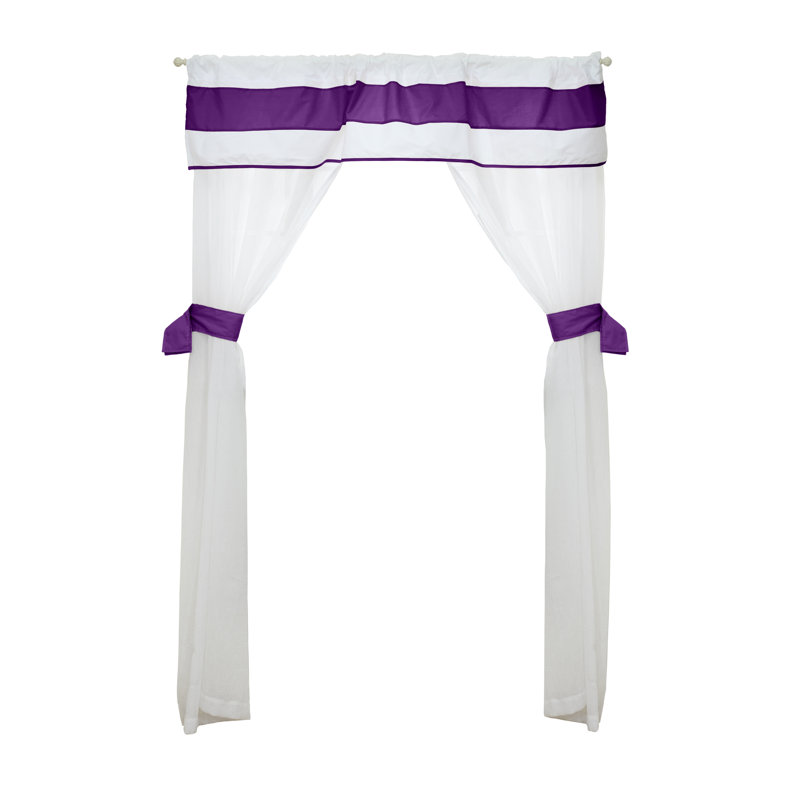 Lilly Cotton Blend Semi Sheer Curtain Panel Pair, Plum