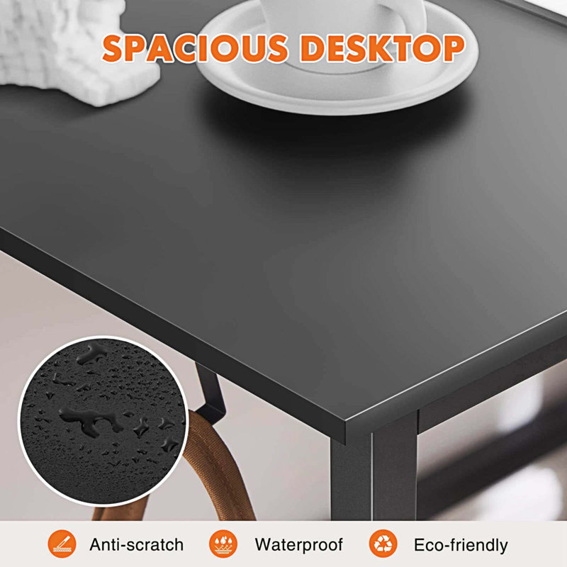 Mathabane Iron Desk, 29" H x 31" W x 19" D, Black