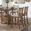 Ensemble de salle à manger à hauteur de comptoir brun 7 pièces Table ronde extensible ovale et chaises-131208594