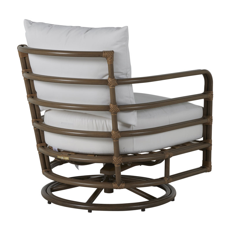 Malibu Swivel Patio Chair with Cushions, No Welt, Rollo Cream
