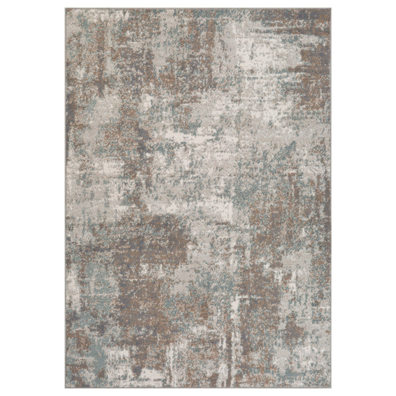 6' X 9' Brown Abstract Power Loom Area Rug