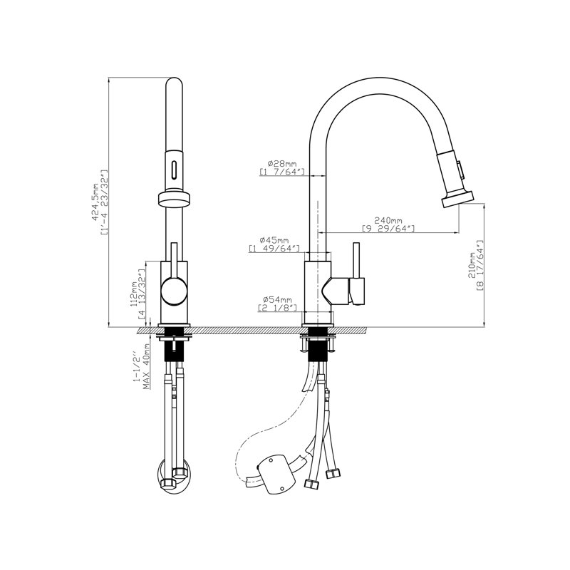 Belfry Kitchen Gambier Pull Out Kitchen Faucet