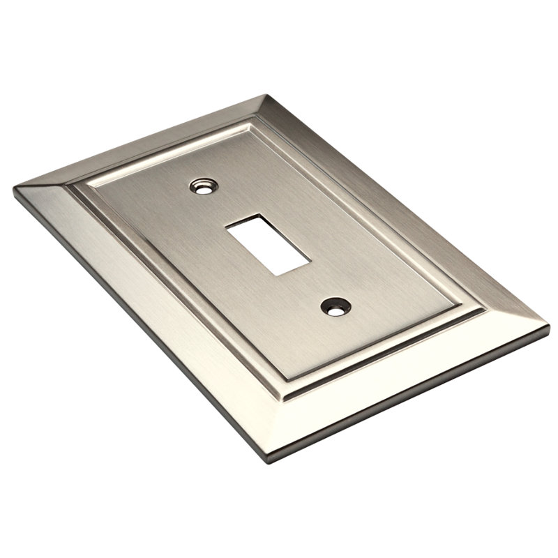 Brushed Nickel Classic Single Toggle Light Switch Plate