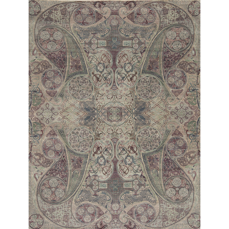 Four Seasons Hand Knotted Wool Area Rug, Rectangle 8' x 10'