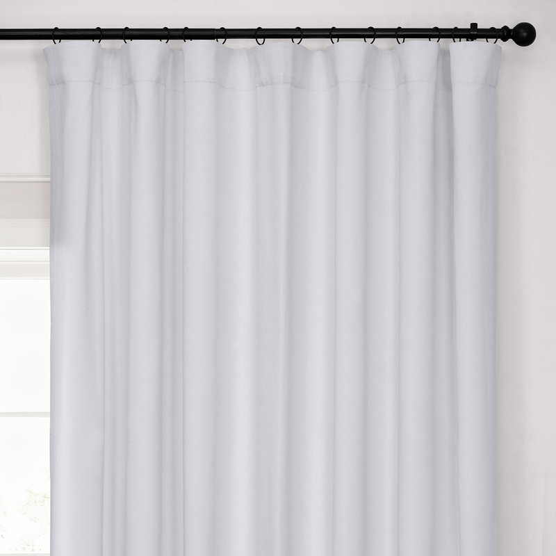 Dondie Extra Wide Performance Polyester Hotel Blackout Curtains - Single Panel Drapes, 100" W x 84" L, White