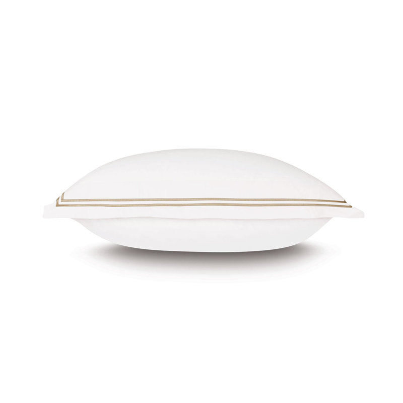 Enzo 100% Cotton Pillow Sham, White/Sable, Queen