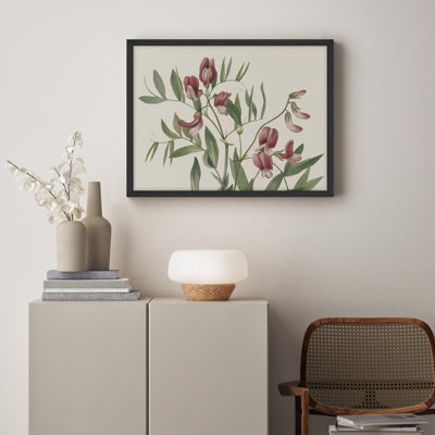 " Green The Pea Flowers Blossom Modern Artwork Framed Prints Posters Bathroom Small Wall Art "