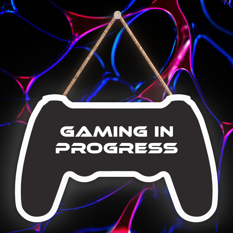 Gaming in Progress Wall Décor Wooden Controller Plaque, Black