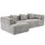 Canapé modulaire de 101,2 po avec canapé à compression complète et canapé modulaire à assise profonde et deux poches latérales pour salon, gris clair