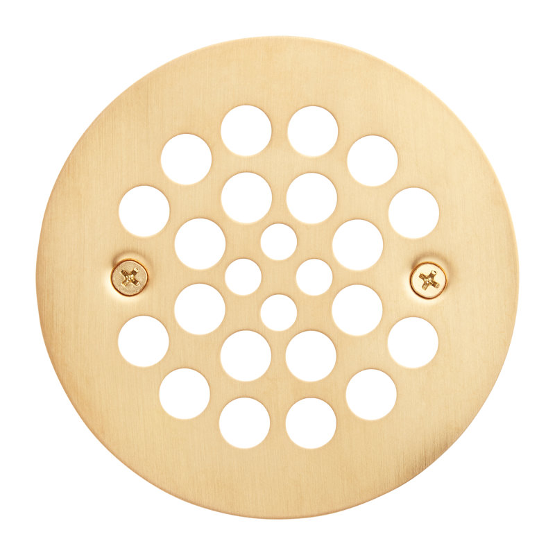 Round Shower Drain Strainer, Brushed Gold