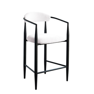 2 tabourets de bar High Island rembourrés - Chaises modernes à structure en métal pour la salle à manger / pub / cuisine