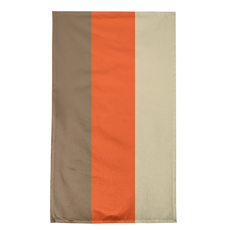 Stripe Tea Towel Kitchen Towel, Poly Twill, Gold/Orange/Cream Baseball