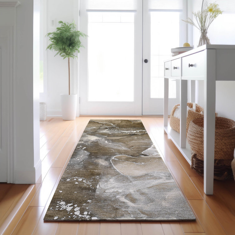 Premium Machine Washable Cerrito AMF518 Brown Rug