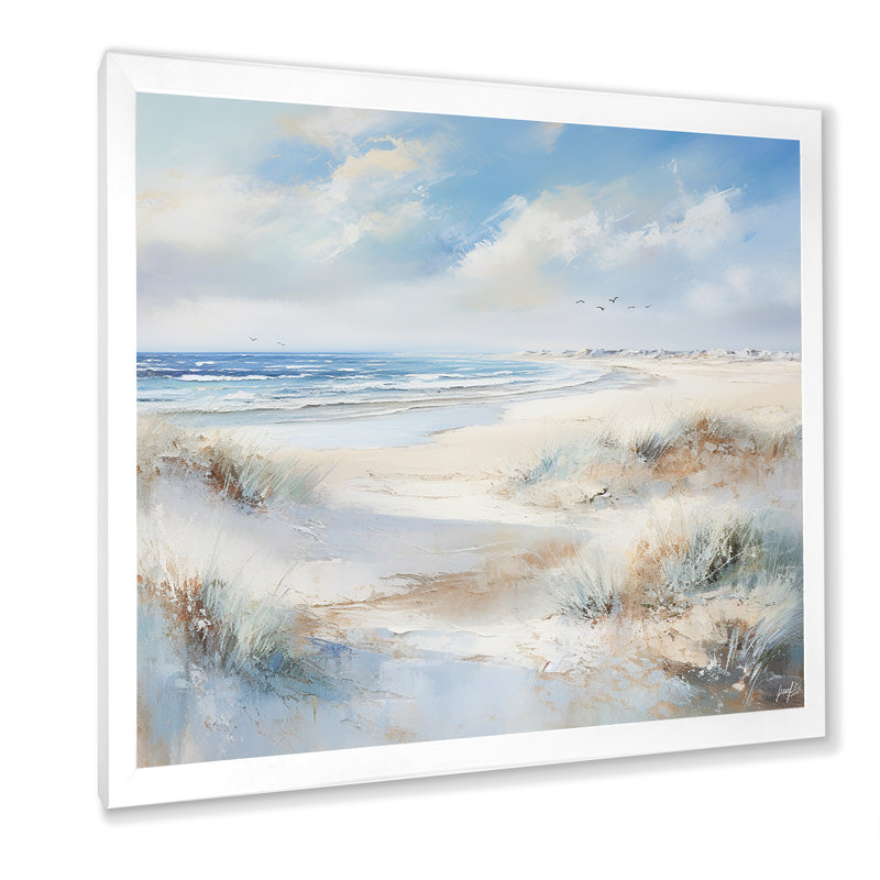 Impression sur toile encadrée, "Coastal Ocean Charm In Winter I", Cadre simple blanc, H 36 po x l 36 po x P 1,5 po