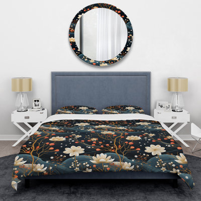 Harmonious Balance II Floral Duvet Cover